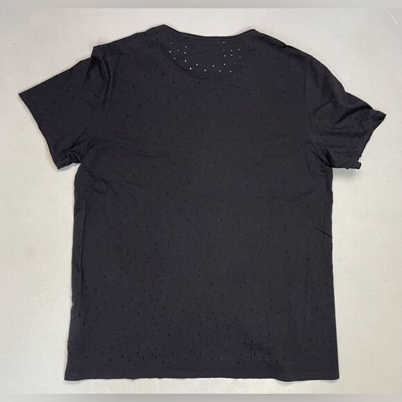 Guess Savage Graphic T-shirt Men Slim Fit XL Black Distressed - Picture 3 of 6